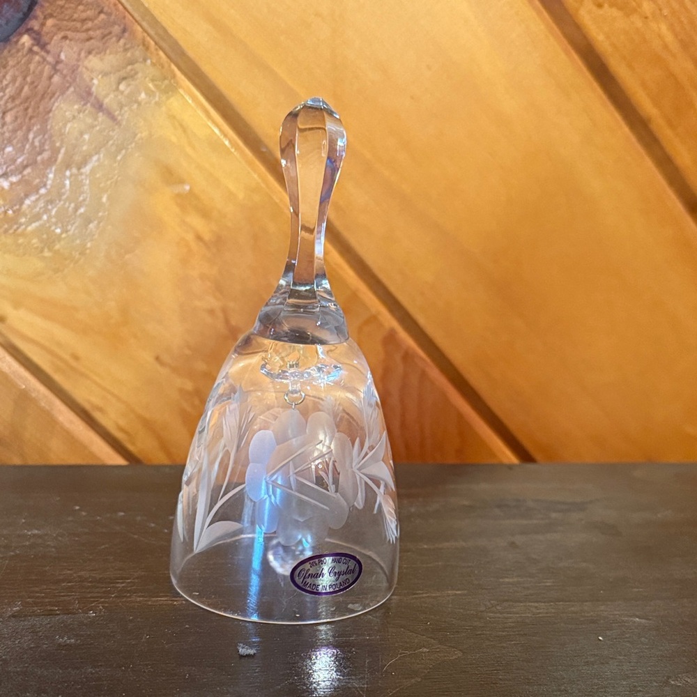Crystal Bell with Floral Etching